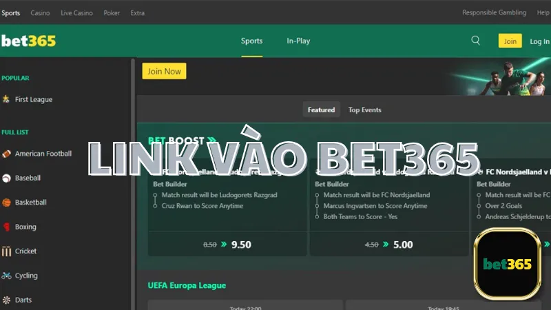 Cách tìm link vào Bet365