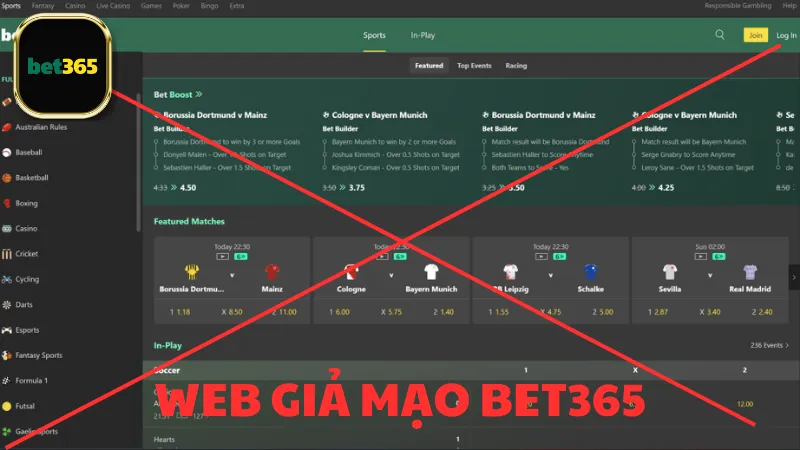 Tại sao web giả mạo Bet365 nguy hiểm?